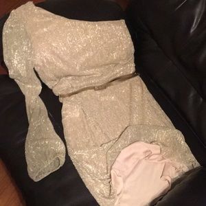 Bisou Bisou Gold One Sleeved Dress